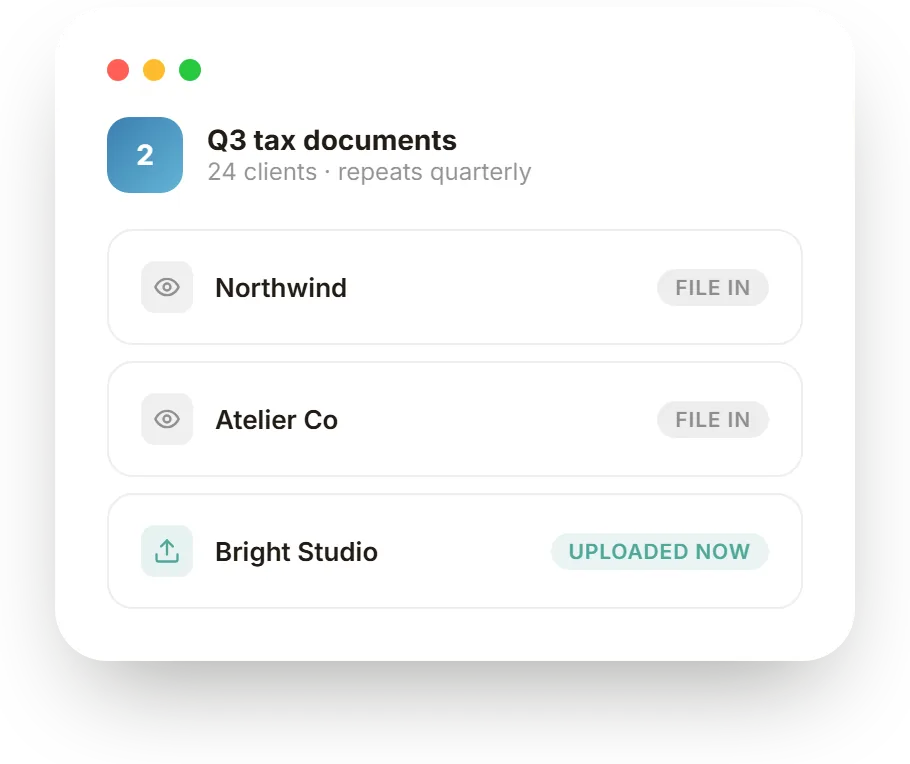 Q3 tax documents, step 2: It requests all clients at the same time.